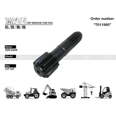 Excavator Travel 1 Stage Sun Gear Parts For Travel Drive Excavator Spare Parts