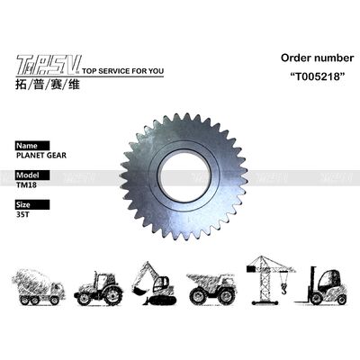 Black Color JCM913 Excavator Travel 1 Stage Planetary Gear With Heat Treatment And Forging Technique