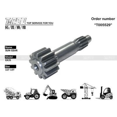 EX35 Excavator Travel 1 Stage Sun Gear Parts For Travel Drive Excavator Spare Parts